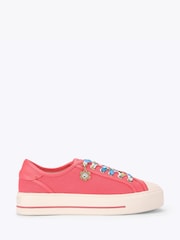 Kurt Geiger London Pink Lace Up Trainers - Image 2 of 5