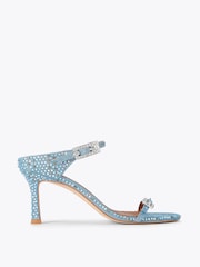 Kurt Geiger London Blue Strass Double Buckle Sandals - Image 1 of 4
