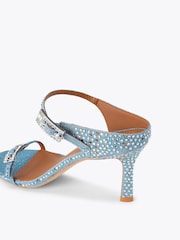 Kurt Geiger London Blue Strass Double Buckle Sandals - Image 3 of 4