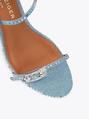 Kurt Geiger London Blue Strass Double Buckle Sandals - Image 4 of 4
