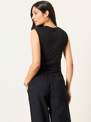 FatFace Ruby Black Ruched Top - Image 2 of 7