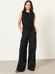 FatFace Ruby Black Ruched Top - Image 4 of 7