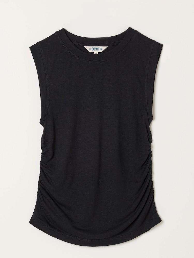 FatFace Ruby Black Ruched Top - Image 7 of 7