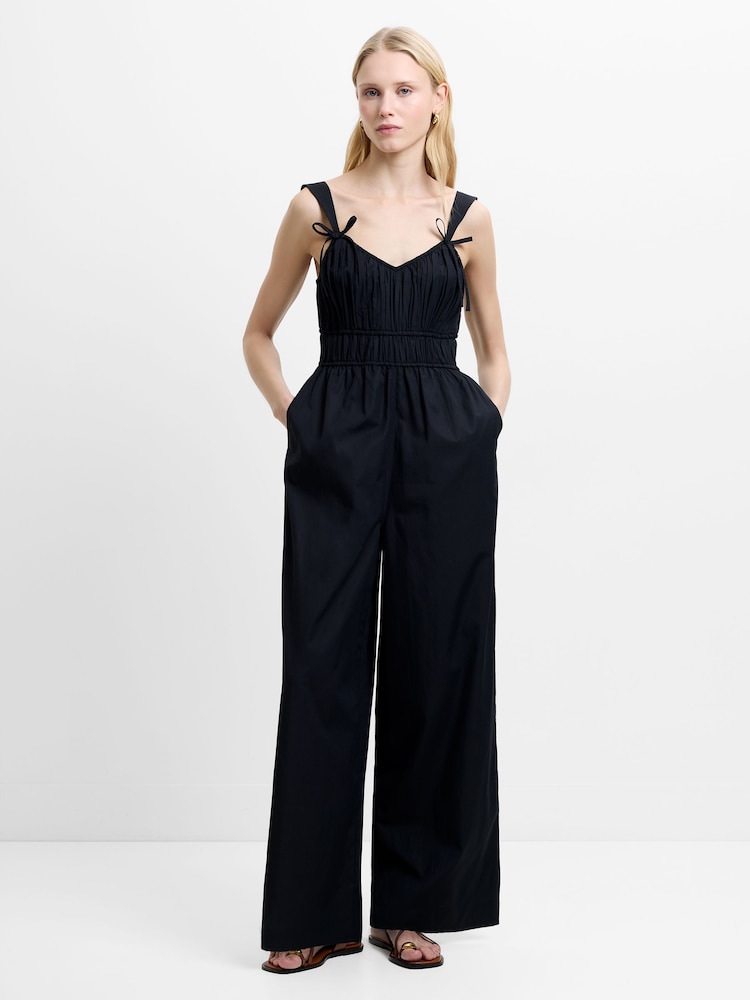 French Connection Era Poplin Ruched Bust Jumpsuit - Bild 1 von 6