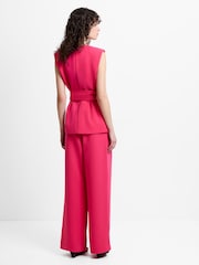 French Connection Pink Tiana Self Tie V-Neck Waistcoat - Image 2 of 5