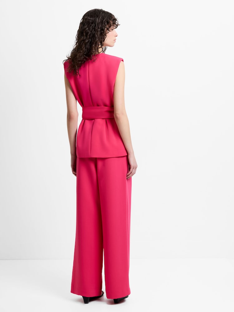 French Connection Pink Tiana Self Tie V-Neck Waistcoat - Image 2 of 5