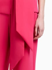 French Connection Pink Tiana Self Tie V-Neck Waistcoat - Image 4 of 5