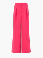 French Connection Pink Tiana Crepe Pleated Wide Leg Trousers - Image 6 of 6