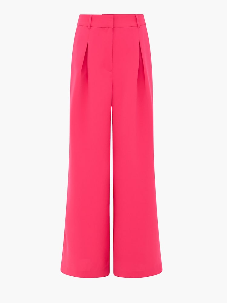 French Connection Pink Tiana Crepe Pleated Wide Leg Trousers - Image 6 of 6 French Connection Pink Tiana Crepe Pleated Wide Leg Trousers - Image 6 of 6
