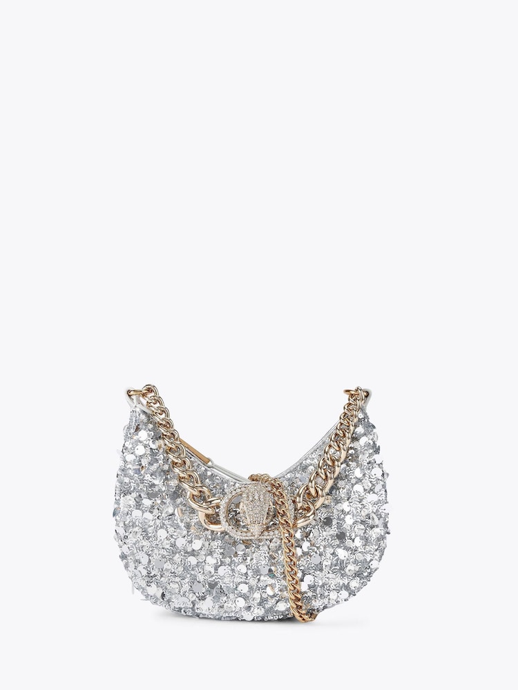 Kurt Geiger London Silver Small Chelsea Chain Hobo Bag - Image 1 of 5