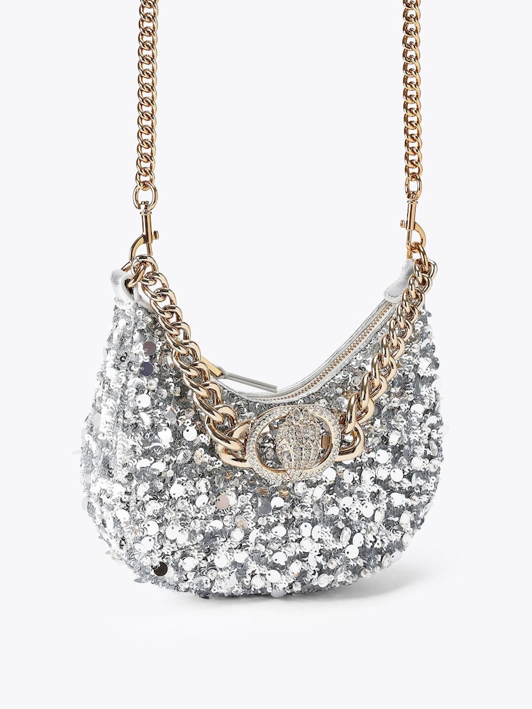 Kurt Geiger London Silver Small Chelsea Chain Hobo Bag - Image 2 of 5