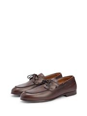 Tommy Hilfiger Brown Leather Flexible Boat Shoes - Image 3 of 8