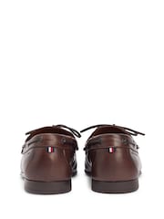 Tommy Hilfiger Brown Leather Flexible Boat Shoes - Image 4 of 8