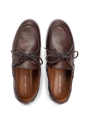 Tommy Hilfiger Brown Leather Flexible Boat Shoes - Image 5 of 8
