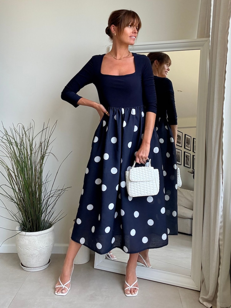 Style Cheat Polka Dot Fit And Flare Midi Dress - Image 1 de 4 Style Cheat Polka Dot Fit And Flare Midi Dress - Image 1 de 4