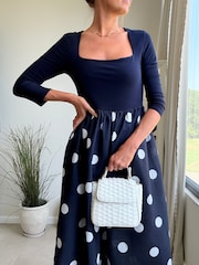Style Cheat Polka Dot Fit And Flare Midi Dress - Image 3 de 4