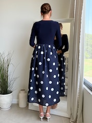 Style Cheat Polka Dot Fit And Flare Midi Dress - Image 4 de 4
