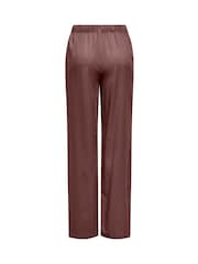 ONLY Brown Tie Waist Linen Blend Trousers - Image 2 of 2