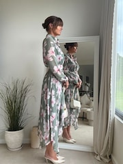 Style Cheat Pink Daphne Floral Belted Shirt Dress - Image 2 of 4