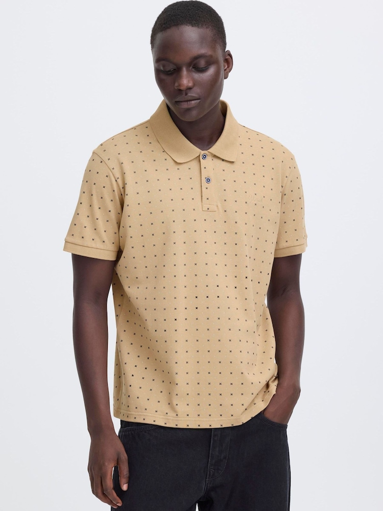 Blend Natural Abdo Printed Polo Shirt - Image 1 of 8