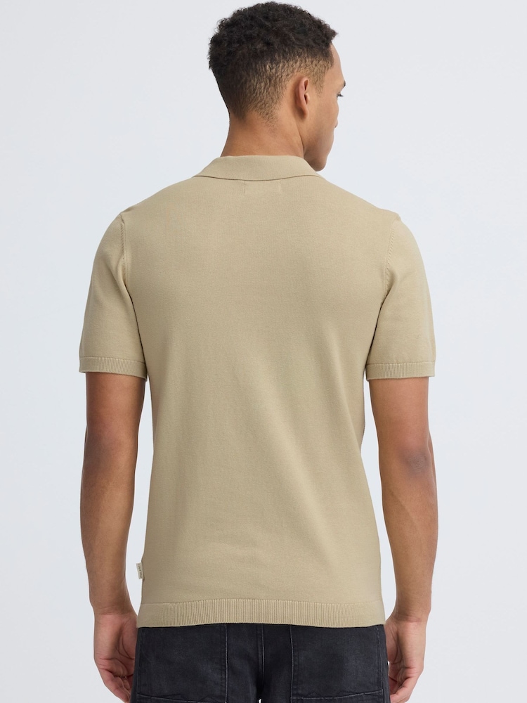 Blend Natural Baron Knitted Polo Shirt - Image 2 of 6