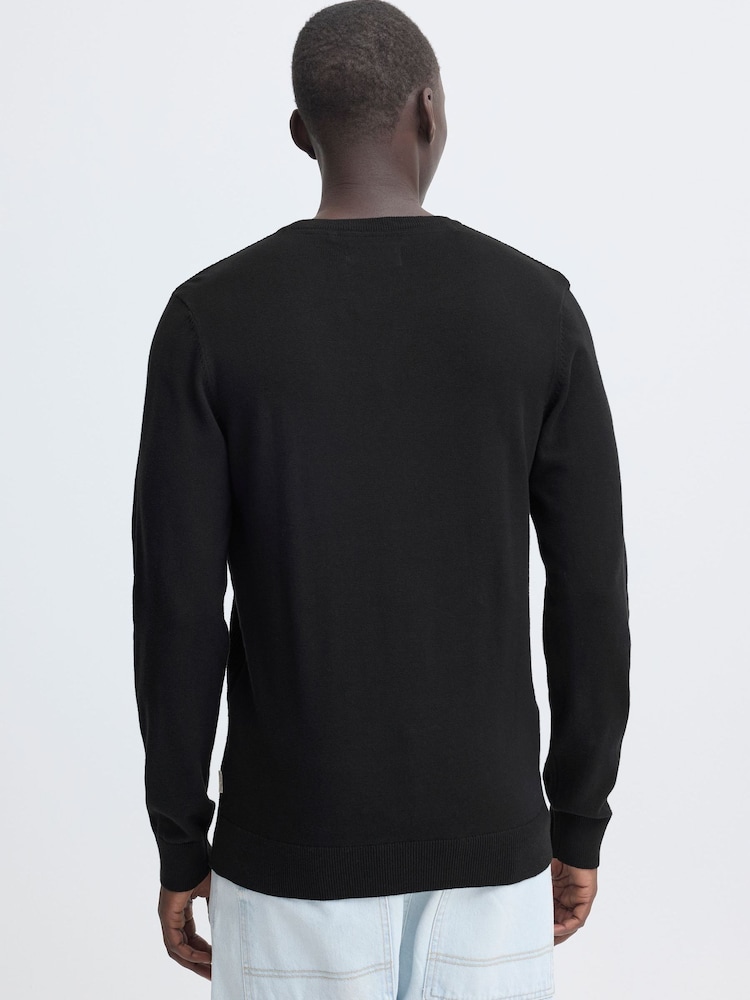 Blend Black Baron Rib Crew Neck Jumper - Image 2 of 8