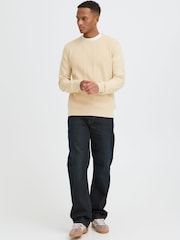 Blend Natural Baron Rib Crew Neck Jumper - Image 3 of 6