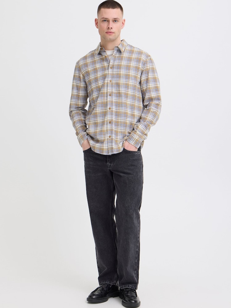 Blend Grey Dilan Check Shirt - Image 2 of 5 Blend Grey Dilan Check Shirt - Image 2 of 5
