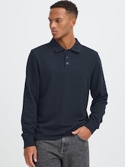 Blend Blue Kane Long Sleeve Polo Top - Image 1 of 8