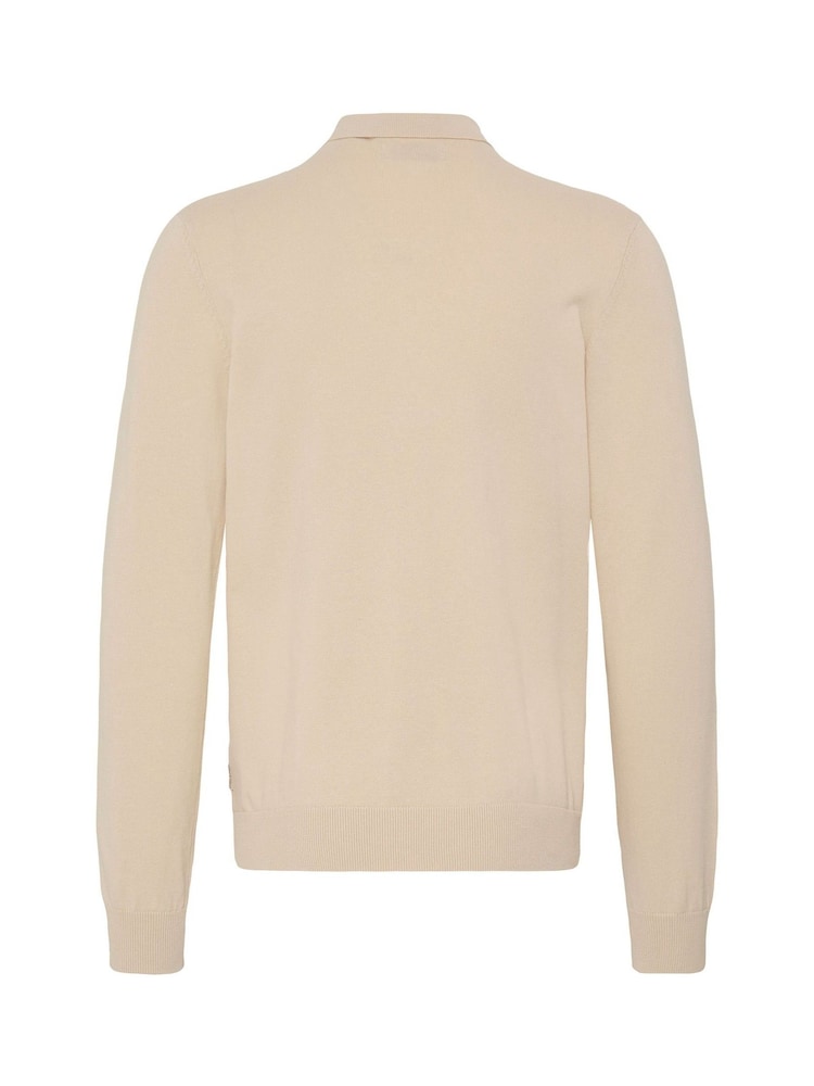 Blend Natural Baron Polo Collar Knit Cardigan - Image 5 of 5