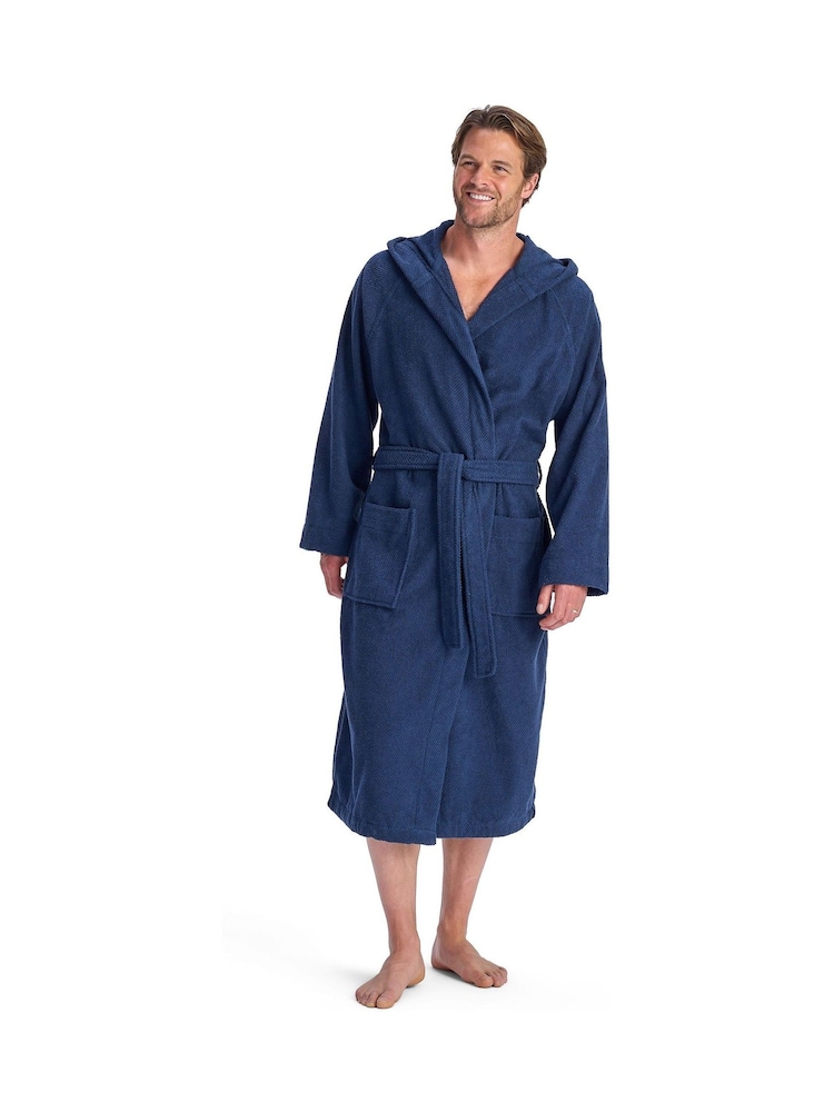 Christy Midnight Brixton Hooded Cotton Towelling Bath Robe - Image 1 of 4 Christy Midnight Brixton Hooded Cotton Towelling Bath Robe - Image 1 of 4