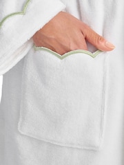 Christy White Scallop Edge Embroidered Cotton Bath Robe - Image 4 of 4