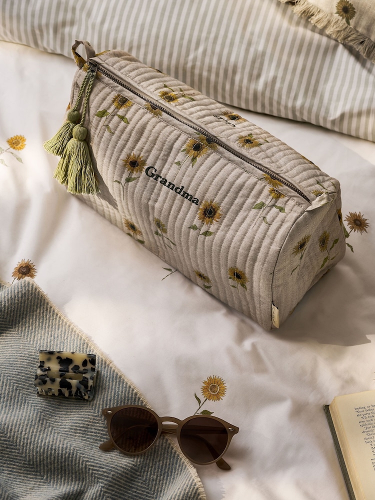 Sophie Allport Natural Grandma Sunflower Wash Bag - Image 1 of 2