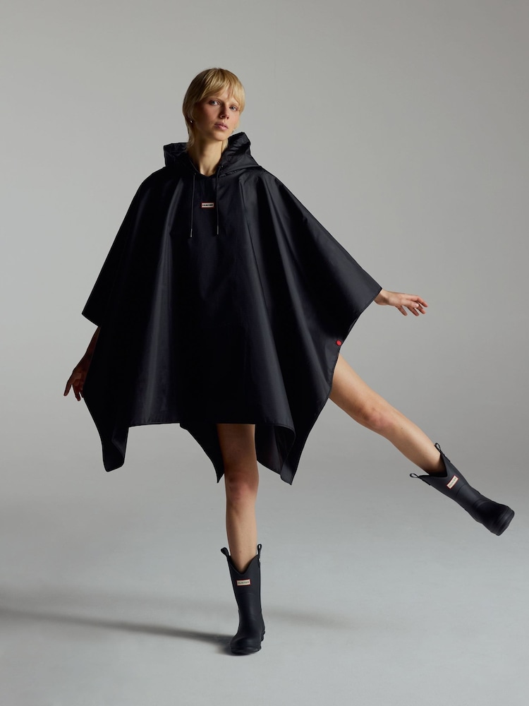 Hunter Black Packable Poncho - Image 1 of 3 Hunter Black Packable Poncho - Image 1 of 3