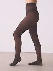 Chocolate Brown 3D 40 Denier Opaque Maternity Tights - Image 1 of 3