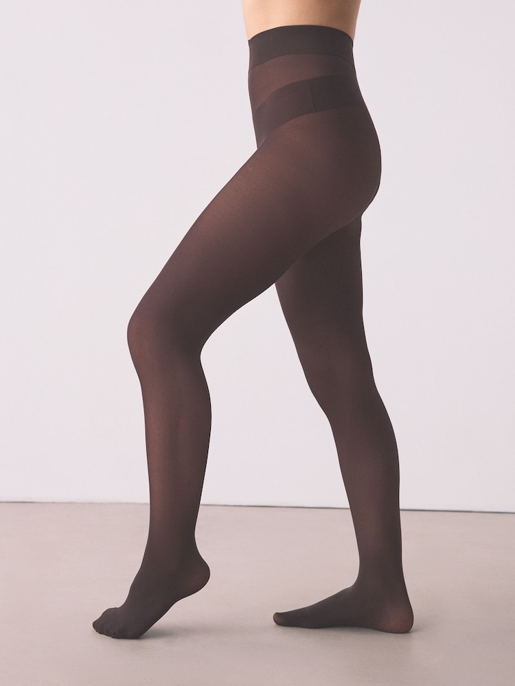 Chocolate Brown 3D 40 Denier Opaque Maternity Tights - Image 1 of 3