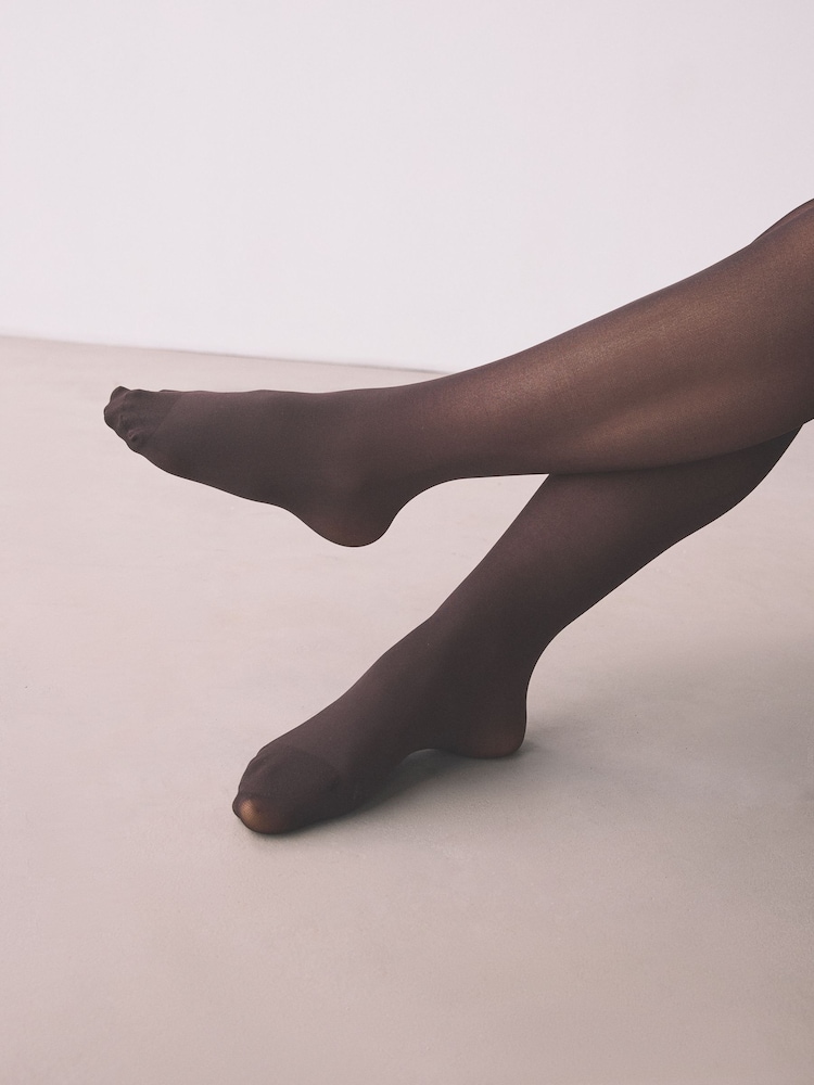Chocolate Brown 3D 40 Denier Opaque Maternity Tights - Image 3 of 3