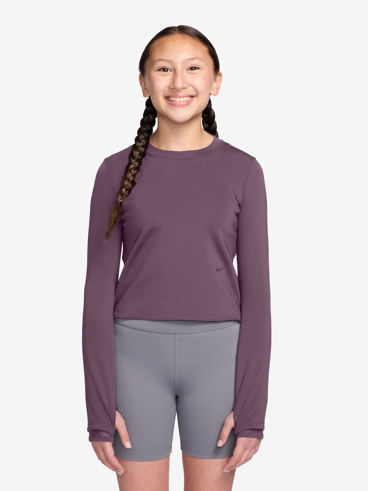 Nike Violet Dust Purple Mavn Dri-FIT Knit Long Sleeve Top - Image 1 of 3