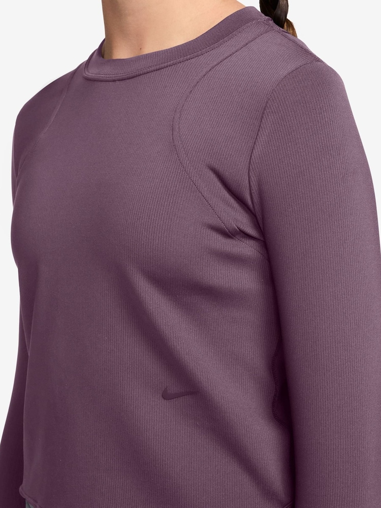 Nike Violet Dust Purple Mavn Dri-FIT Knit Long Sleeve Top - Image 3 of 3