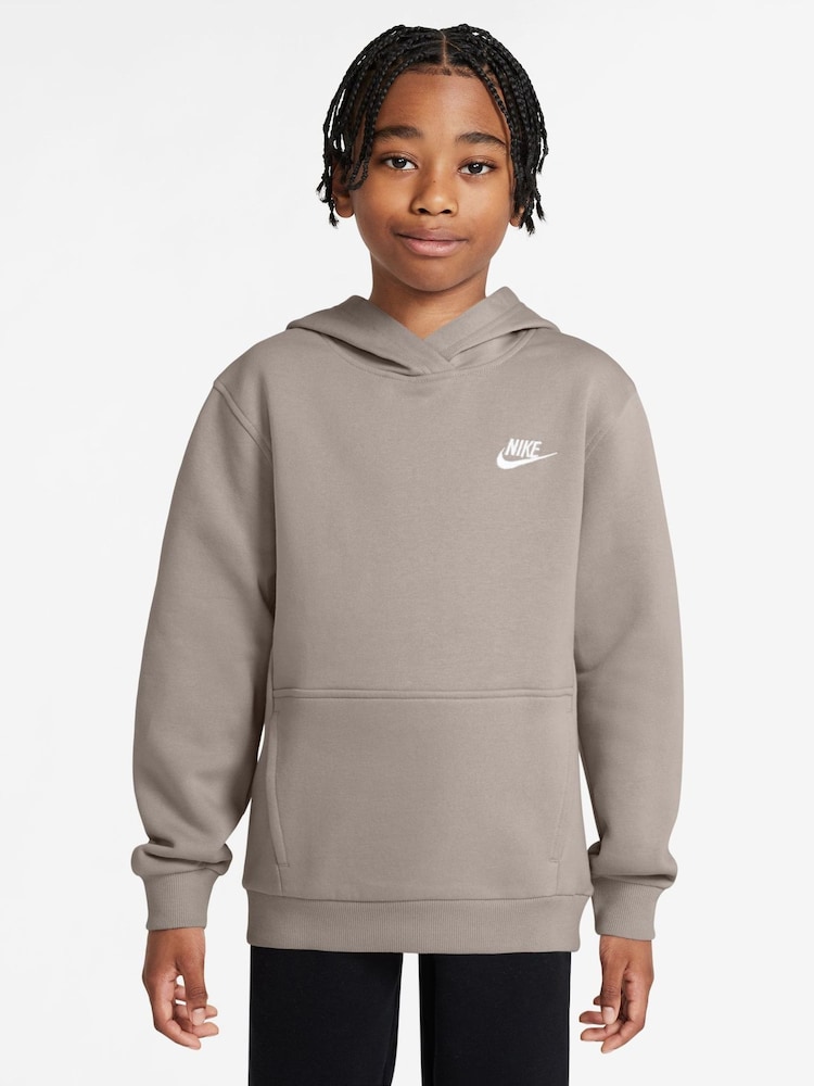 Nike Light  Brown Club Fleece Pullover Hoodie - Image 1 of 3