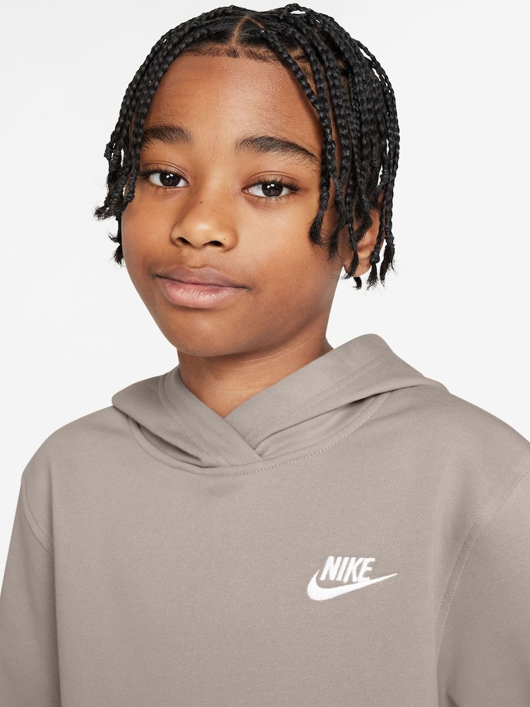 Nike Light  Brown Club Fleece Pullover Hoodie - Image 3 of 3
