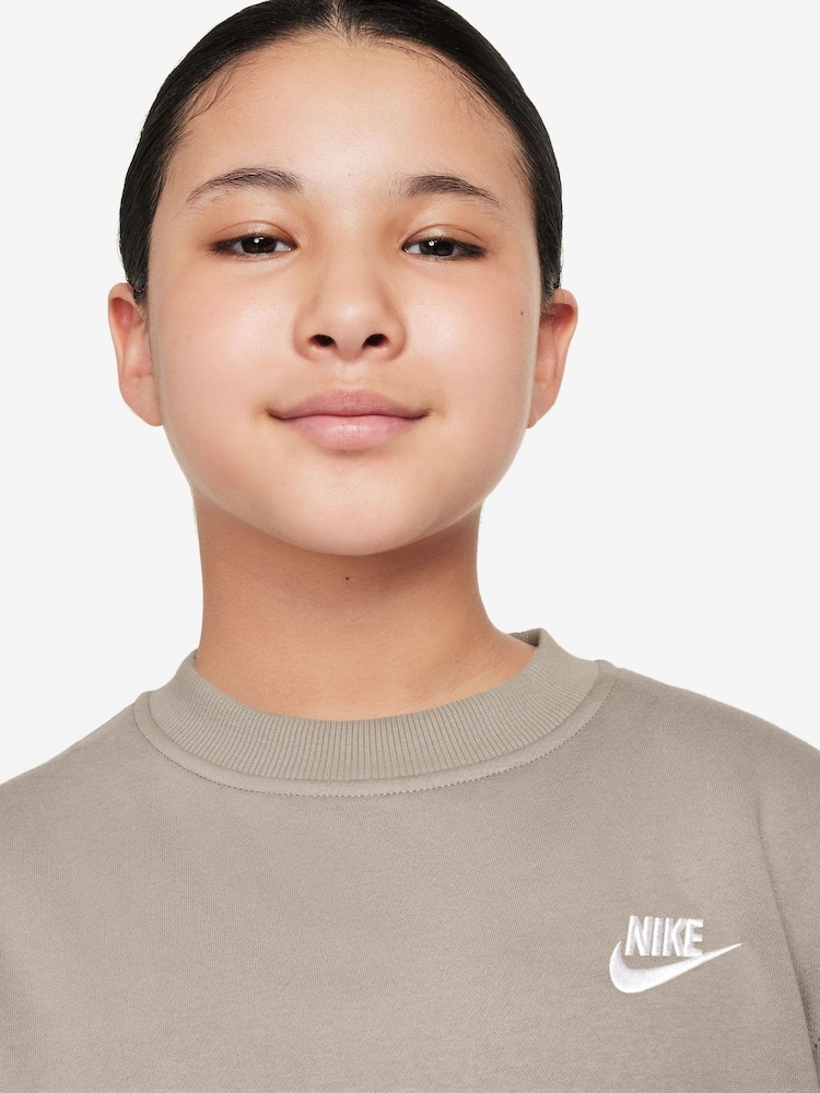 Nike Particle Grey Club Fleece Sweatshirt - Image 3 of 3 Nike Particle Grey Club Fleece Sweatshirt - Image 3 of 3