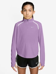 Nike Violet Purple Tempo Dri-FIT Long-Sleeve Half-Zip Top - Image 1 of 4