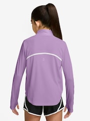 Nike Violet Purple Tempo Dri-FIT Long-Sleeve Half-Zip Top - Image 2 of 4