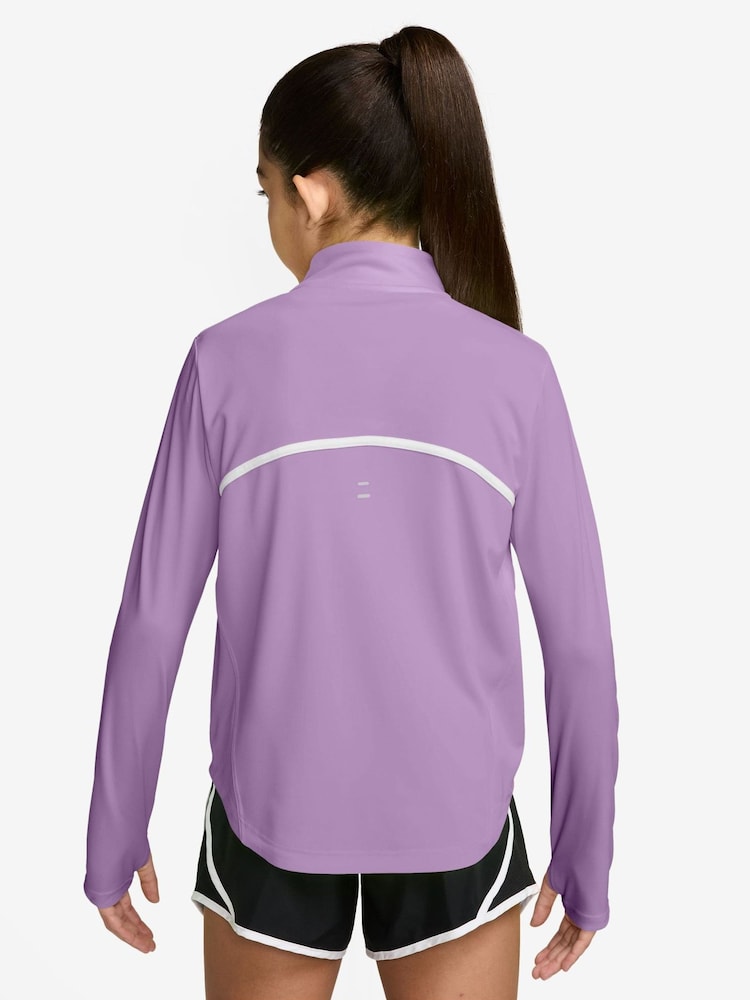 Nike Violet Purple Tempo Dri-FIT Long-Sleeve Half-Zip Top - Image 2 of 4