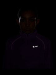 Nike Violet Purple Tempo Dri-FIT Long-Sleeve Half-Zip Top - Image 4 of 4