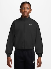 Nike Black Sportswear Fleece Long-Sleeve Jacket - Image 1 of 3