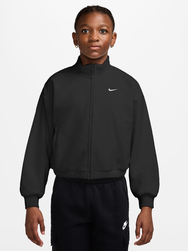 Nike Black Sportswear Fleece Long-Sleeve Jacket - Image 1 of 3