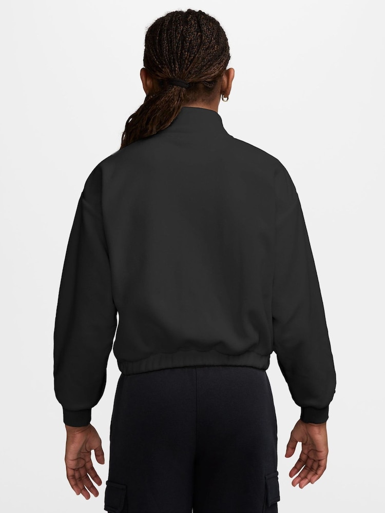 Nike Black Sportswear Fleece Long-Sleeve Jacket - Image 2 of 3