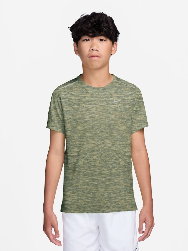 Nike Camo Green Miler Dri-FIT Short Sleeve T-Shirt - Image 1 of 3 Nike Camo Green Miler Dri-FIT Short Sleeve T-Shirt - Image 1 of 3